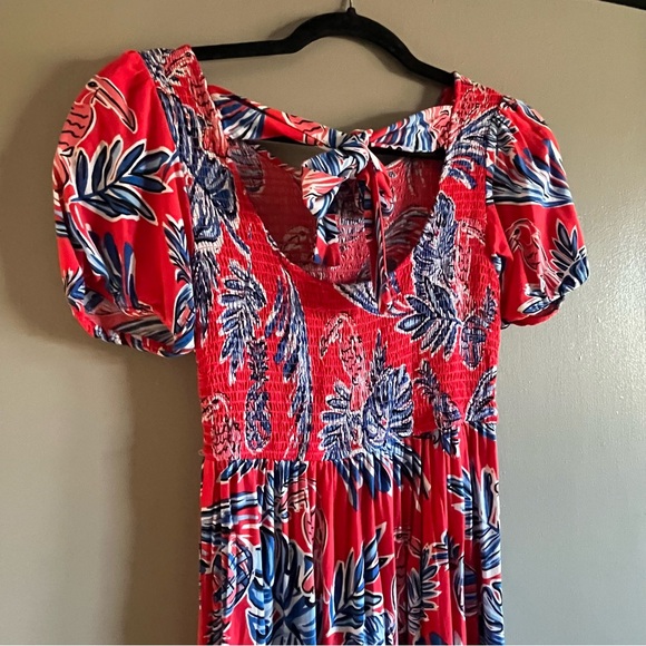 Dresses & Skirts - Red and Blue Floral Toucan Dress